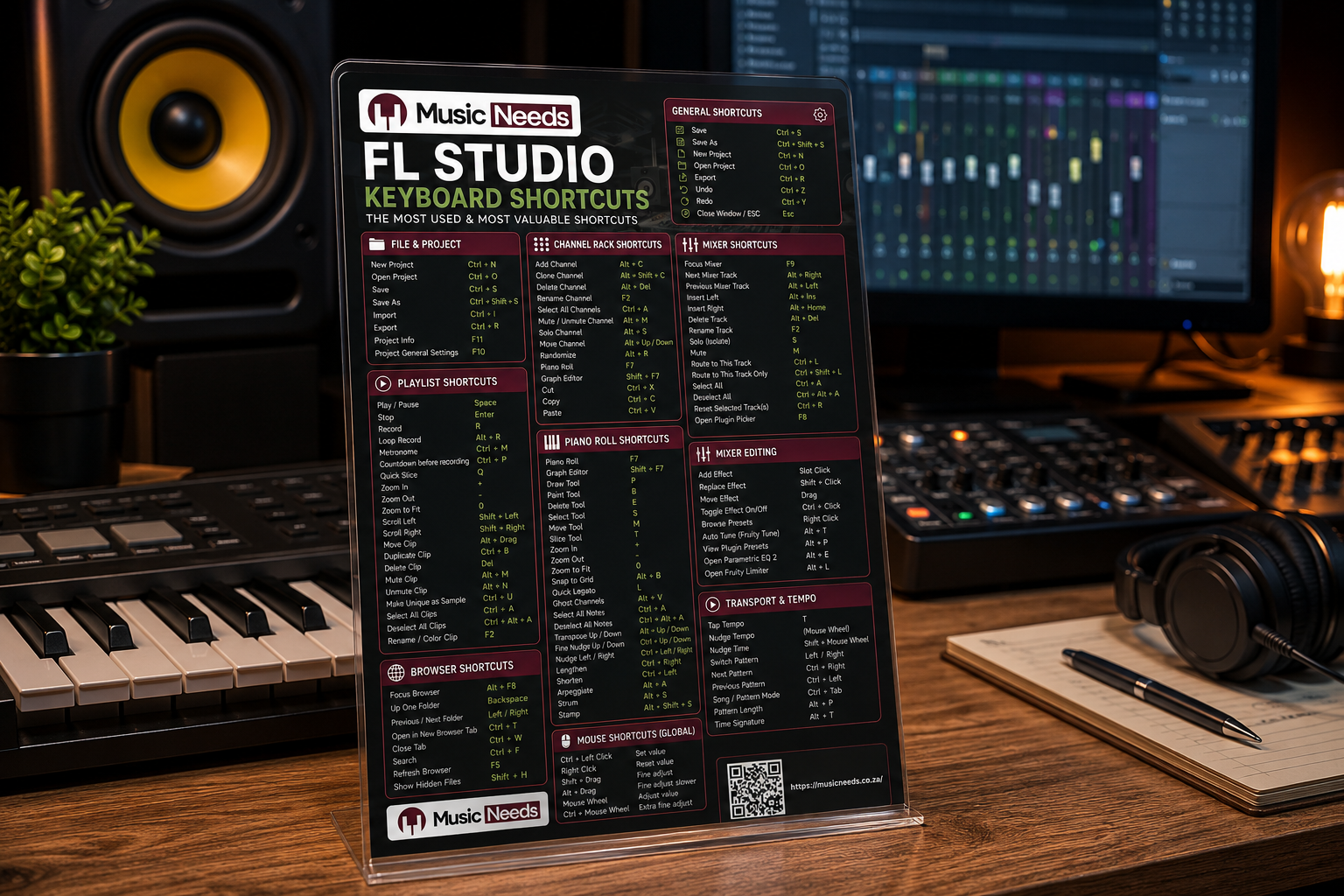 FL Studio Keyboard Shortcuts Cheat Sheet 1 FL Studio Keyboard Shortcuts Cheat Sheet